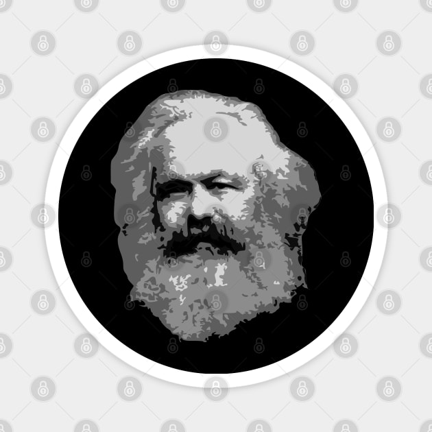 Karl Marx Black and White Magnet by Nerd_art